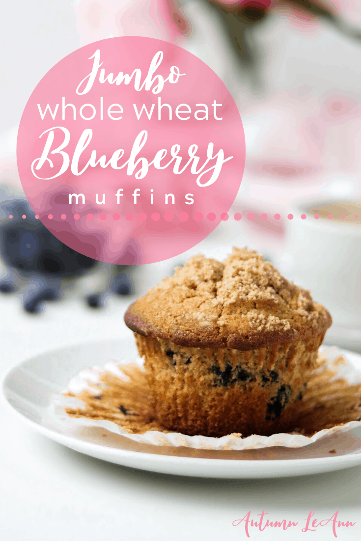 jumbo whole wheat blueberry muffins pin1