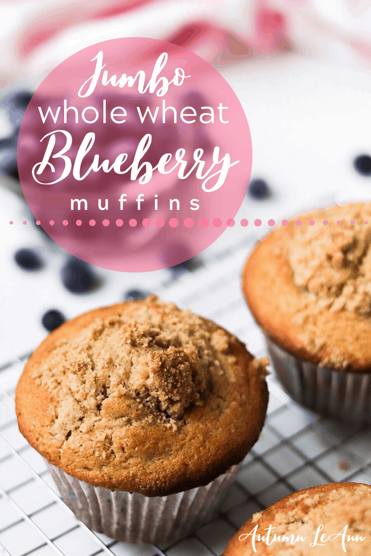jumbo whole wheat blueberry muffins pin2