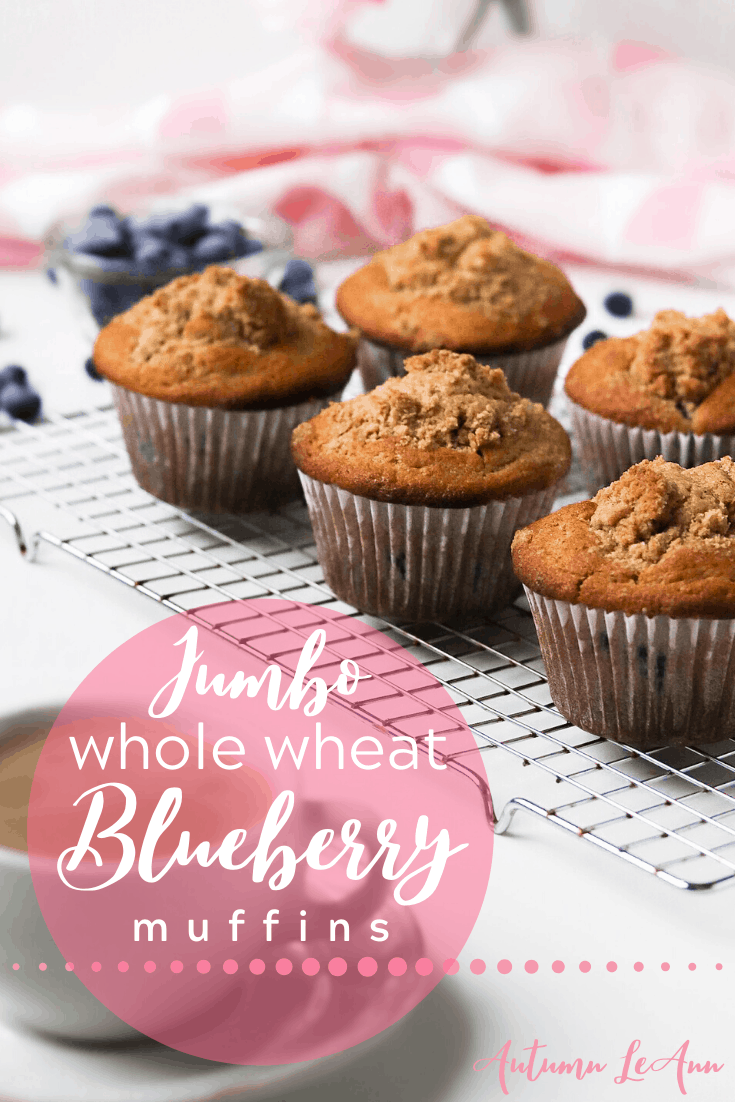 jumbo whole wheat blueberry muffins pin3