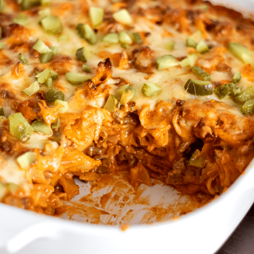 cheeseburger pasta bake