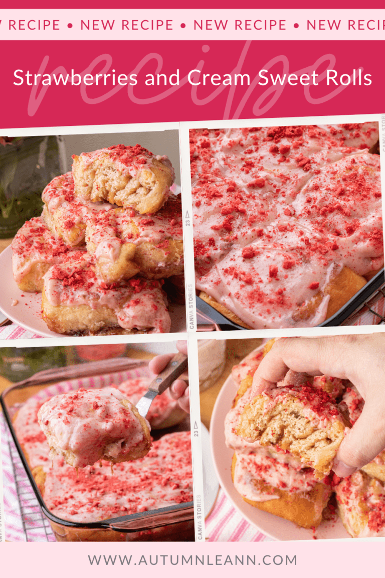 strawberries and cream sweet rolls pinterest image 2