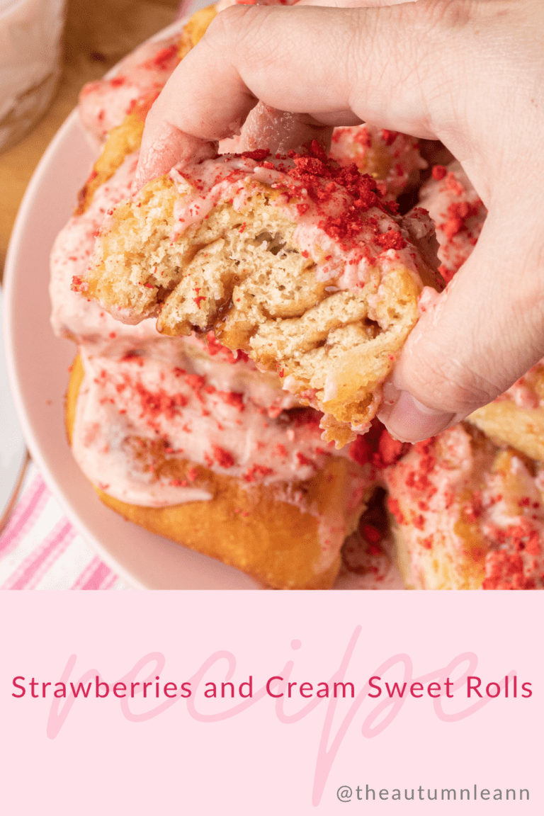 strawberries and cream sweet rolls pinterest image 1